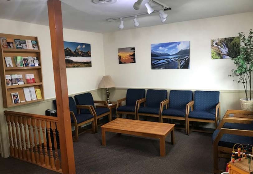 inside the waiting room at Pocock Family Dental