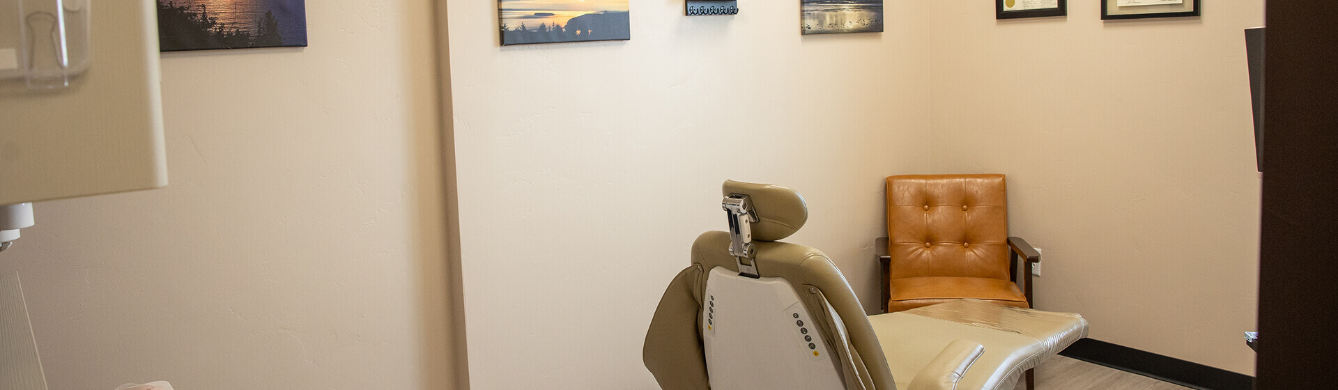 The patient exam room at Pocock Family Dental in Twin Falls ID.